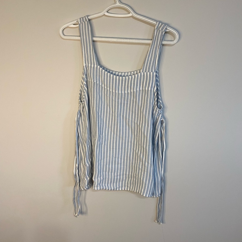 H&M Blue and White Striped Tank Top